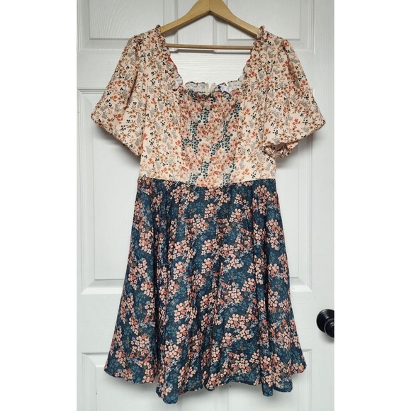 Ivy City Co Dresses & Skirts - Ivy City Co Flowers For All Dress Womens XL Short sleeve Midi Cottage Peasant
